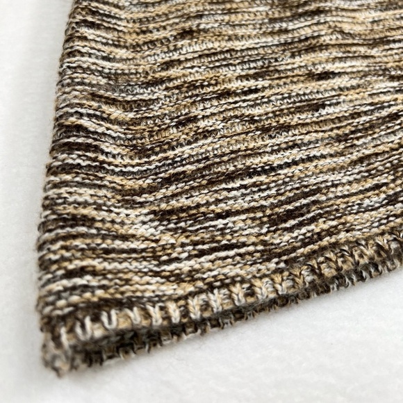 MAGGY L Scoop Neck Cuffed Sleeve A-Line Marled Sweater Dress Neutral Fall Size L - Picture 7 of 13